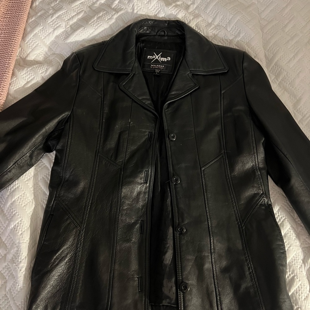 Maxima Dark Leather Trench Coat for Men